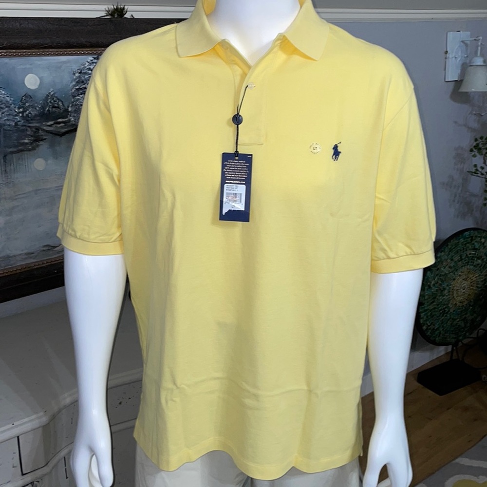 Polo by Ralph Lauren Yellow Classic Fit Cotton Mesh Polo Shirt